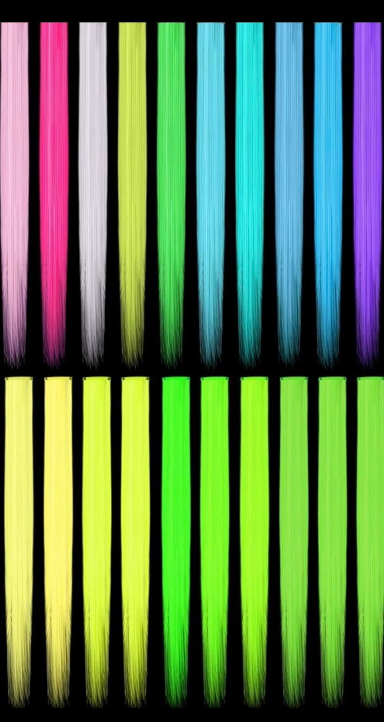 Glow In Dark Hair Extension Set (10pc)