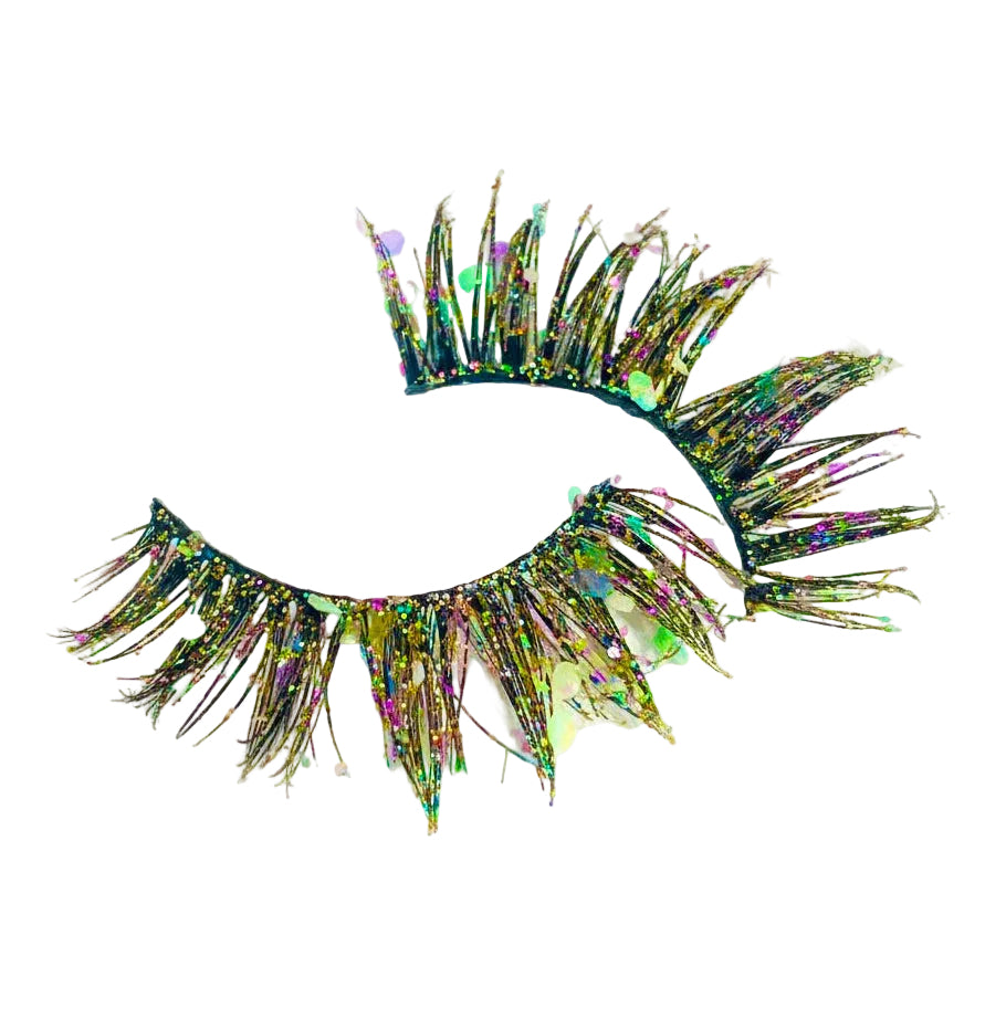 “Catch your breath” Rainbow Holographic Glitter Lashes