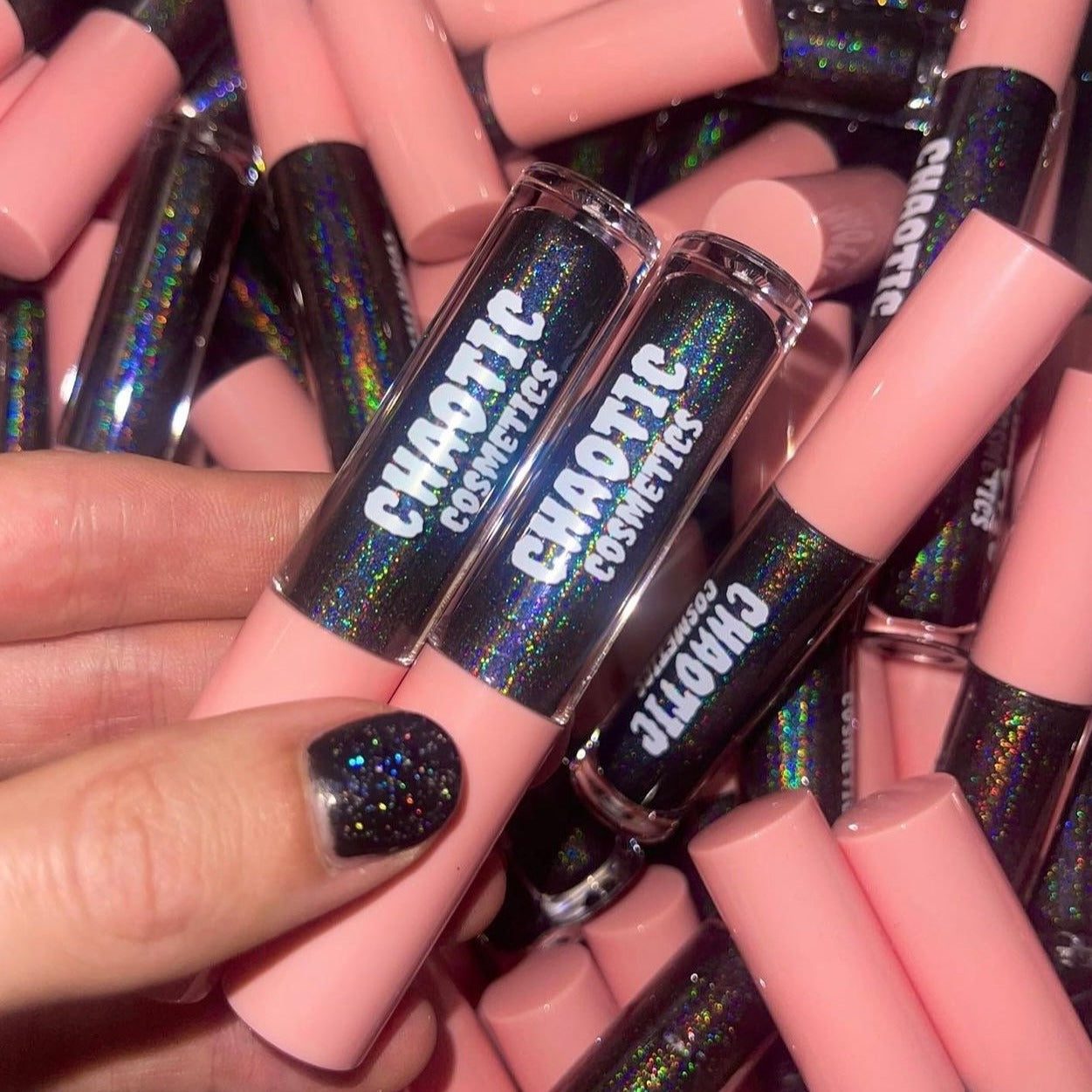 Holographic Glitter Matte Lipstick "Vortex"