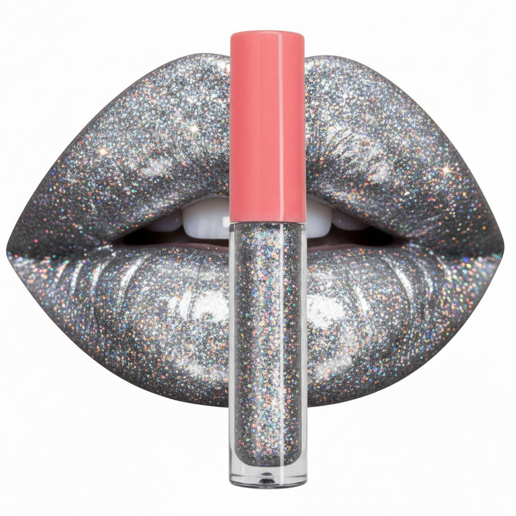 Holographic Glitter Glossy Lipstick "Void Gloss"