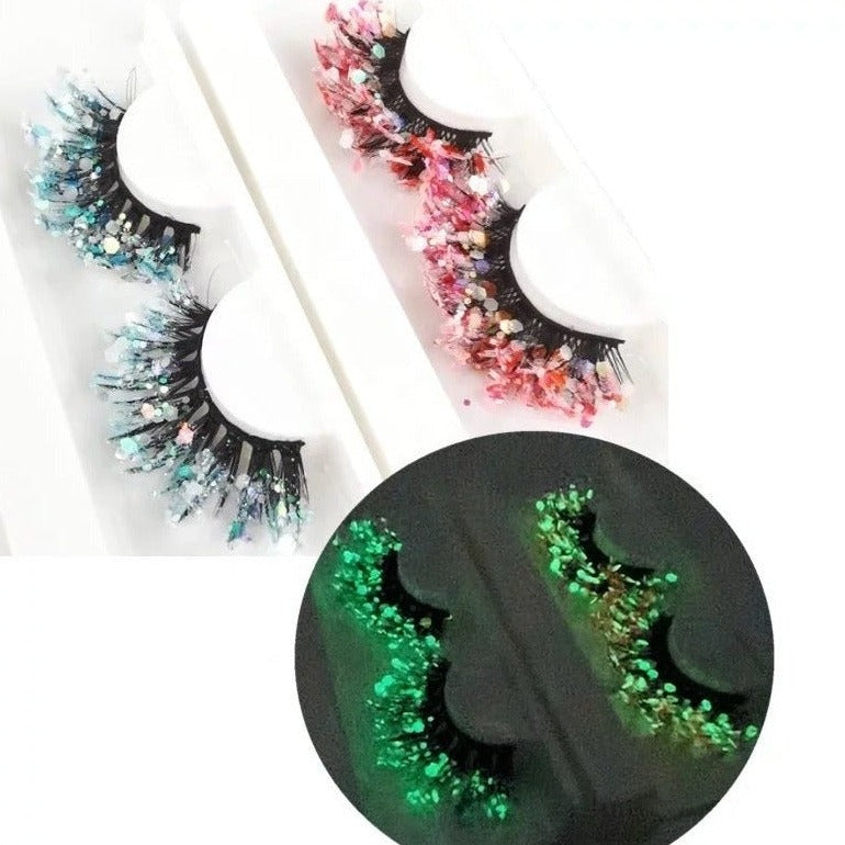 "Angel's Choice" Glitter Lashes GLOW IN DARK