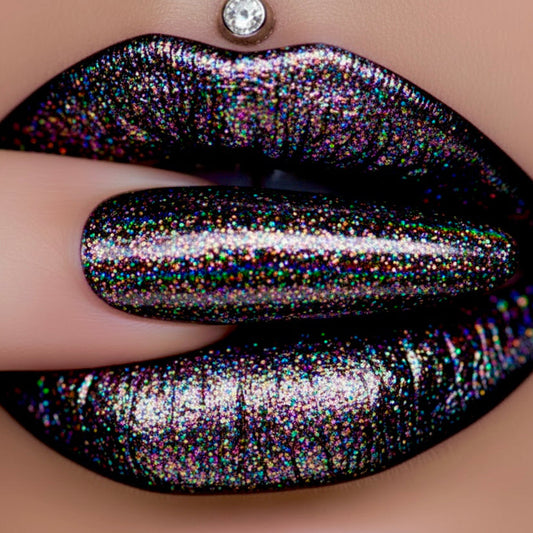 Holographic Rainbow Glitter Liquid Lipstick "Vortex"
