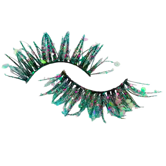 “Across the room” Rainbow Holographic Glitter Lashes