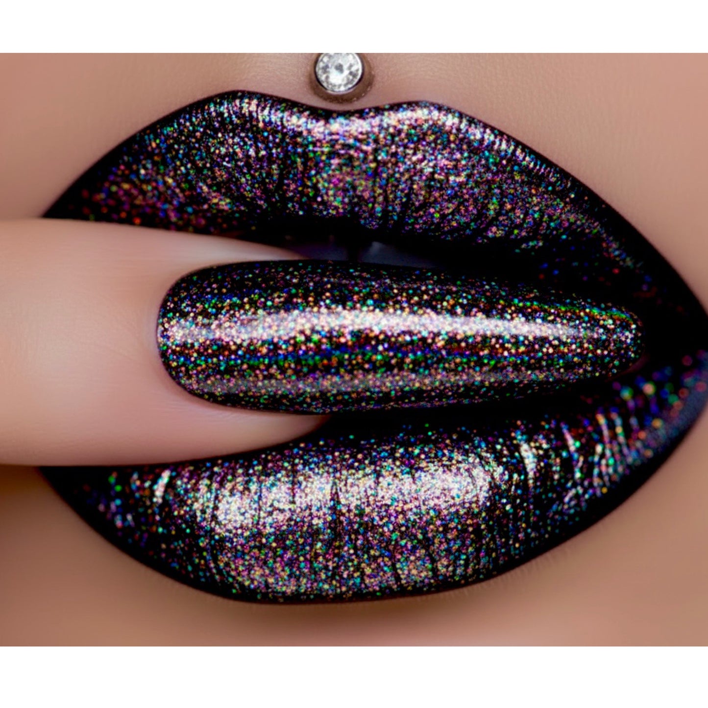 Holographic Rainbow Glitter Liquid Lipstick "Vortex"